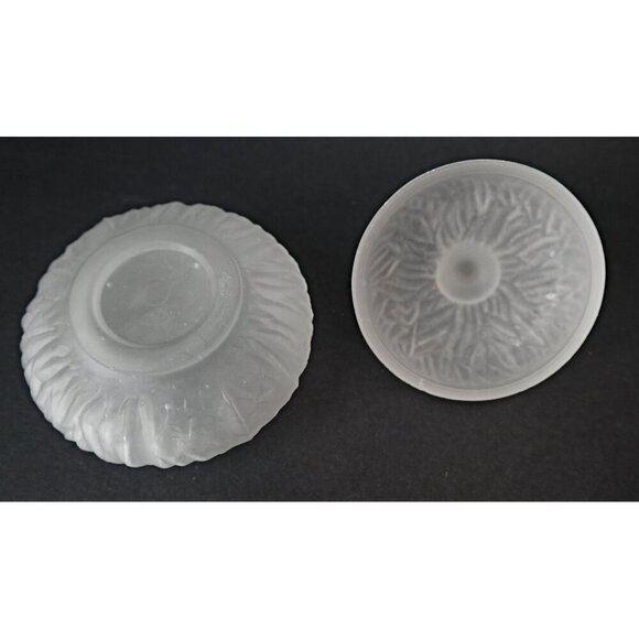 Satin Depression Glass Powder Jar Vintage Art Deco Dresser Jar 1930's - Picture 3 of 4